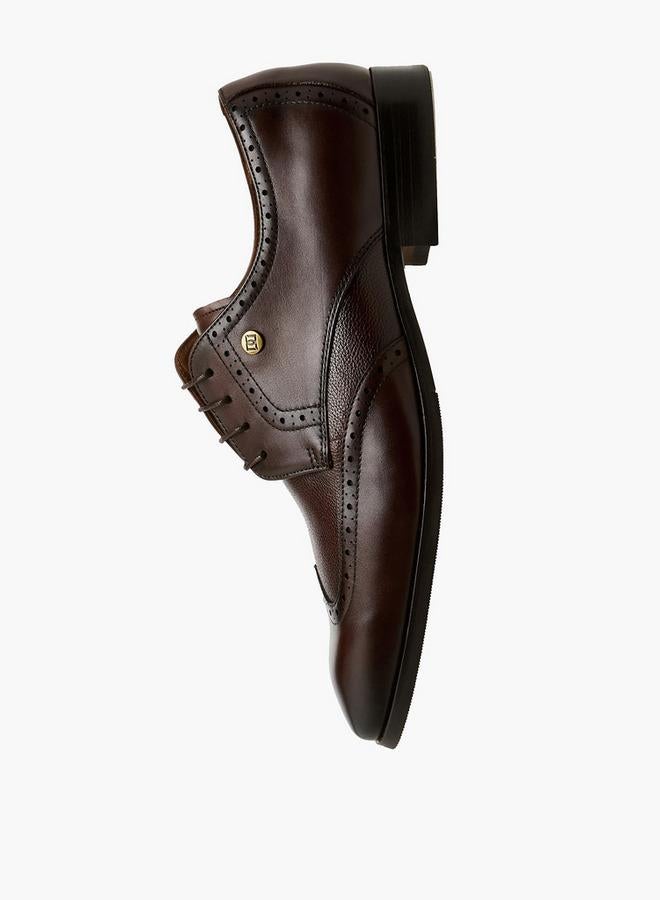 DUCHINI Men Lace-Up Leather Derby Shoes - Image 5